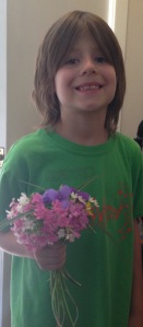 James with Flowers